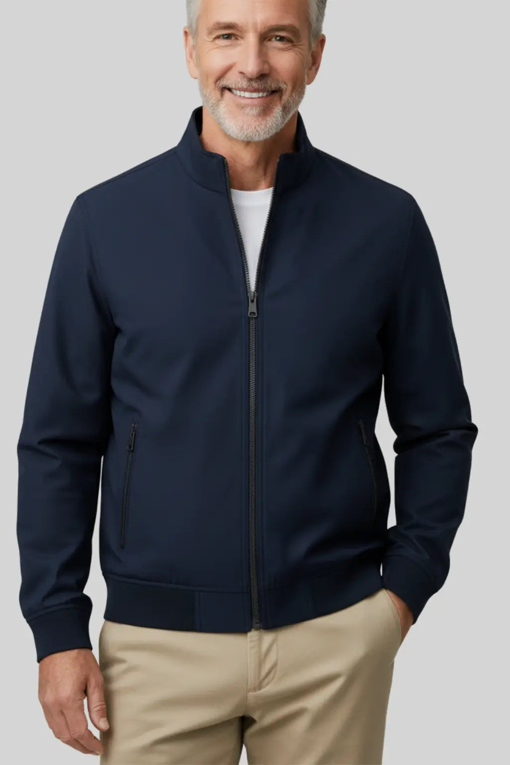 Rafello&Co | Zakelijke Casual Jas met Opstaande Kraag Rafello&Co