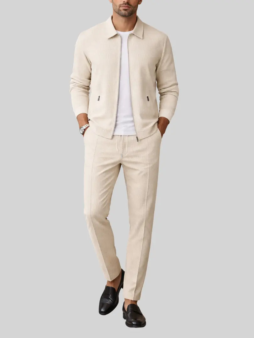 Men's tracksuit with zip and texture - Rafello&Co