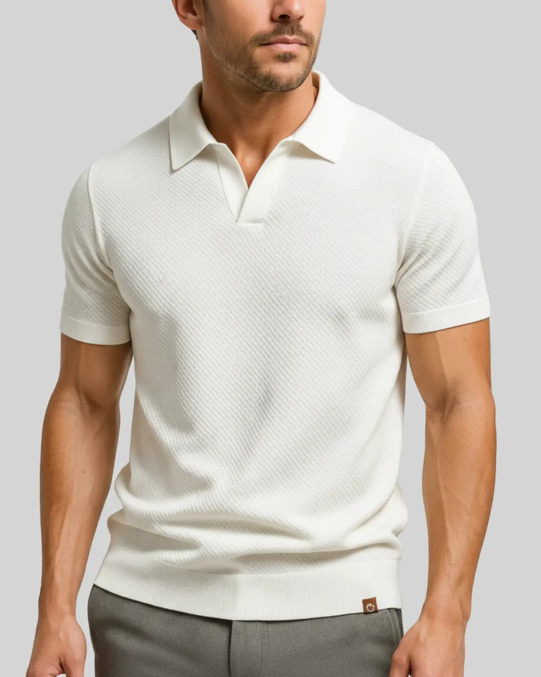 Rafello&Co | Gestructureerd Poloshirt Rafello&Co