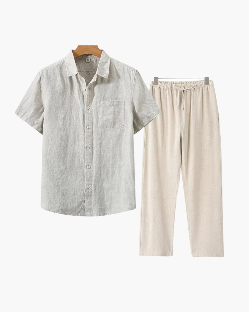 Short Sleeve Linen Set