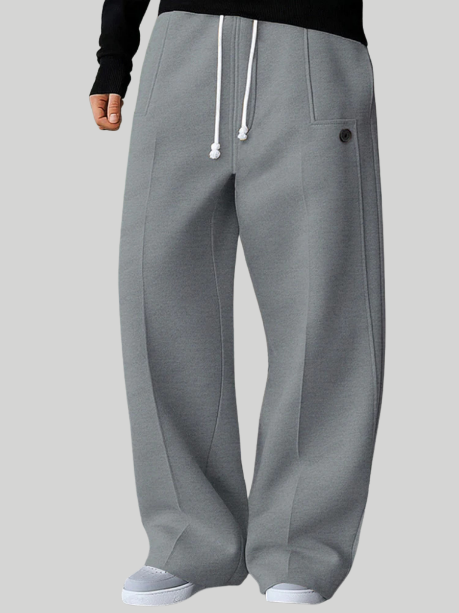 Men’s Drawstring Wide-Leg Trousers