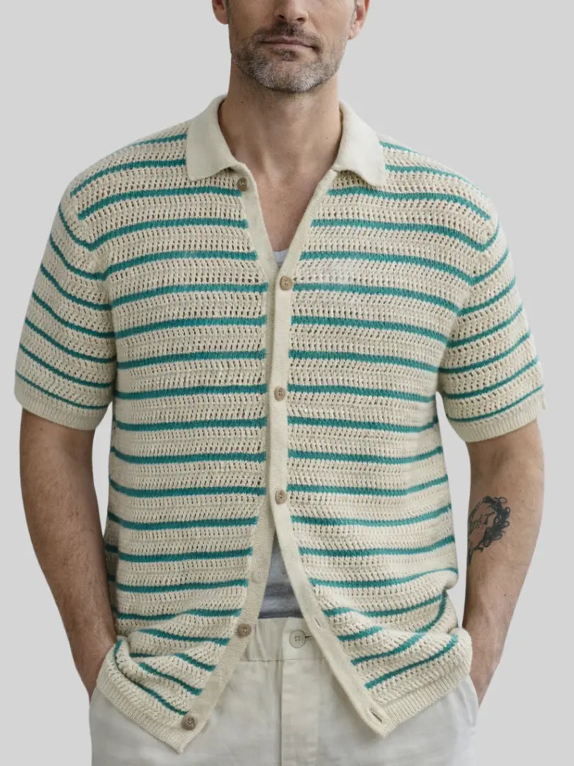 Marbella - Gebreid Shirt met Knopen Rafello&Co