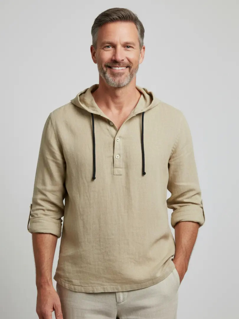 Rafello&Co | Casual Linnen Shirt met Capuchon Rafello&Co