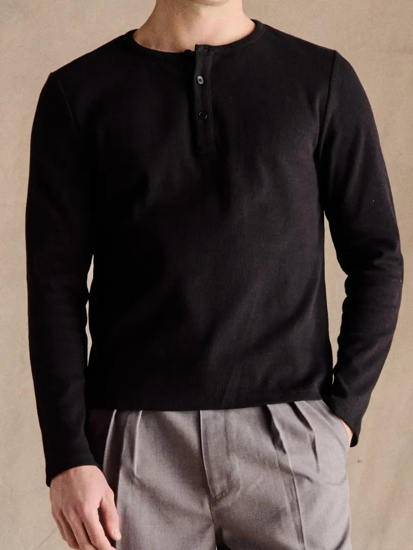 Rafello&Co | Geribd Henley-shirt Rafello&Co