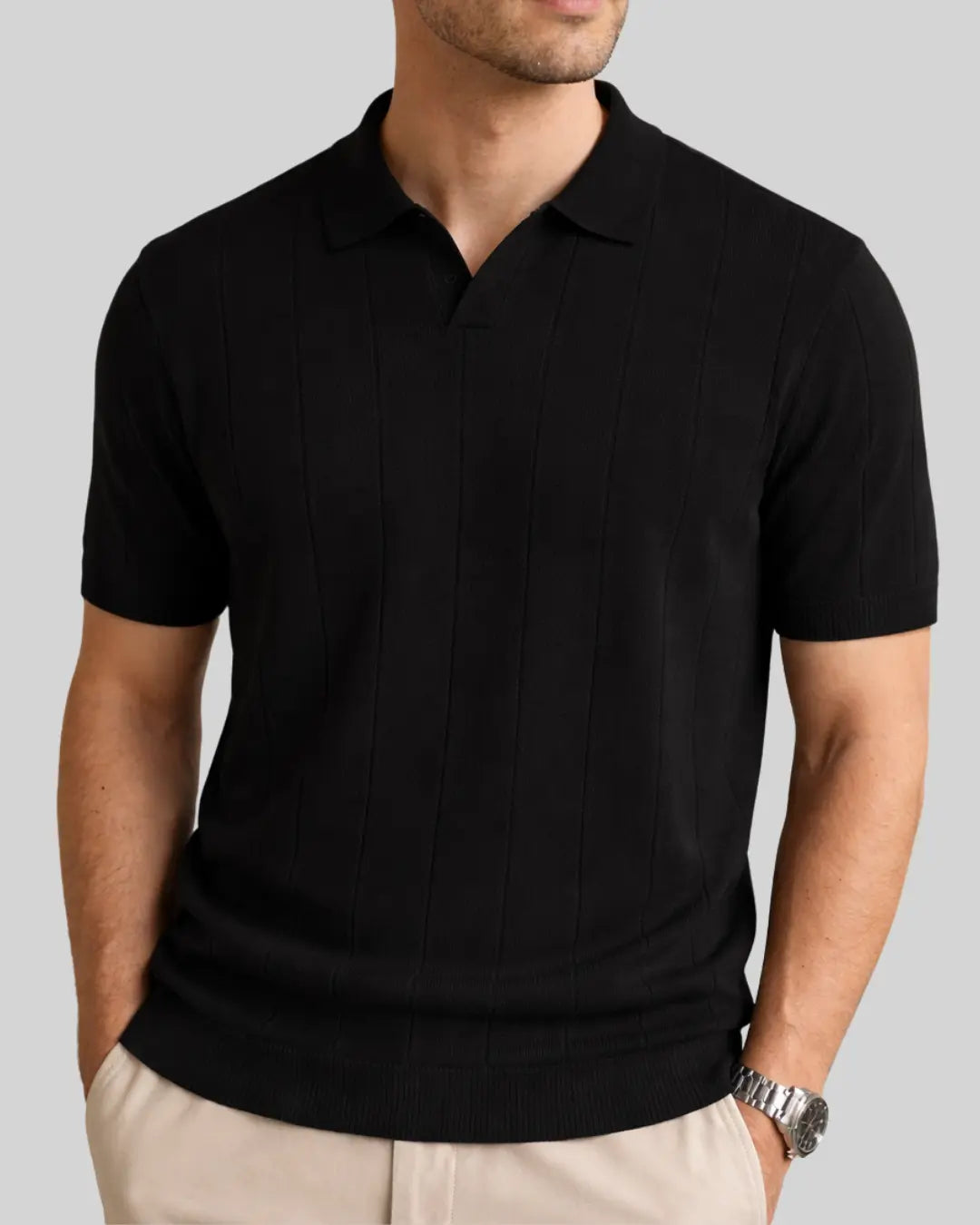 Rafello&Co | Lichte Gebreide Poloshirt Rafello&Co