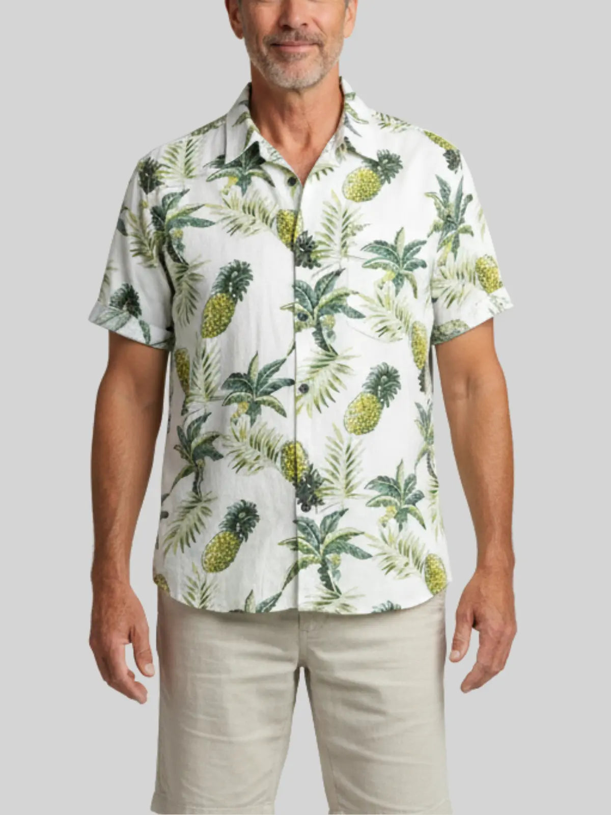 Rafello&Co | Heren Hawaiian Overhemd van Katoen met Ananasprint Rafello&Co