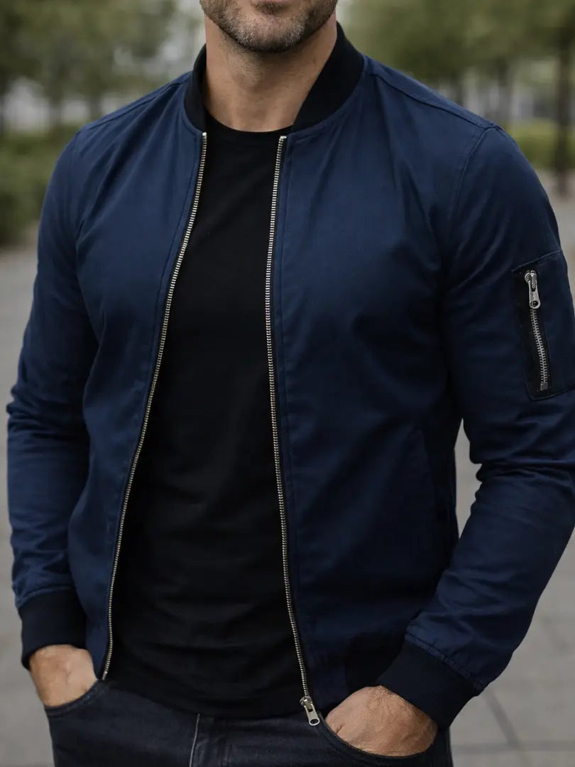 Rafello&Co | Lichtgewicht Winterjas met Rits en Zakken Rafello&Co