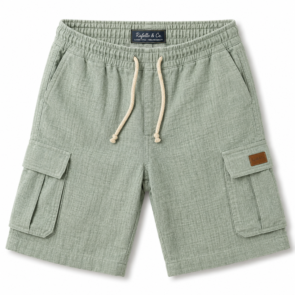 Men's Linen Cargo Drawstring Shorts