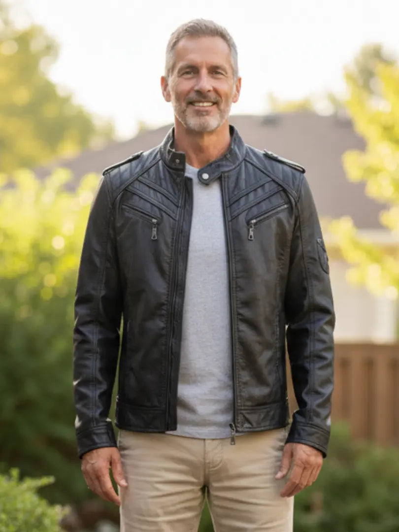 Rafello&Co | Leren Jas met Fleece Voering Rafello&Co