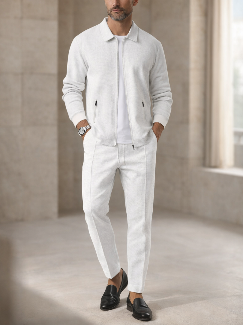 Men’s Zip-Up Textured Tracksuit