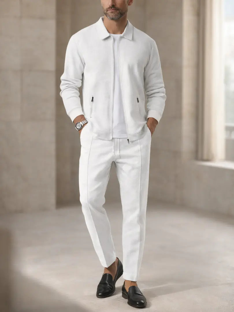 Men's tracksuit with zip and texture - Rafello&Co