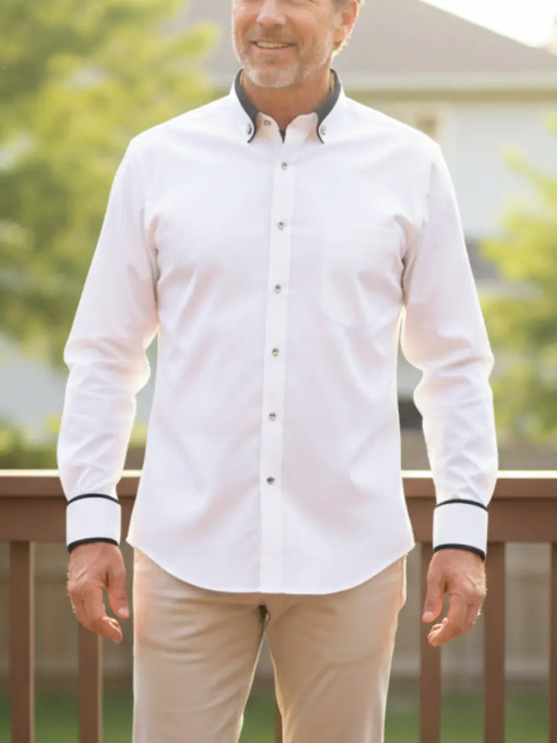 Rafello&Co | Klassiek Katoenen Shirt met Lange Mouwen Rafello&Co