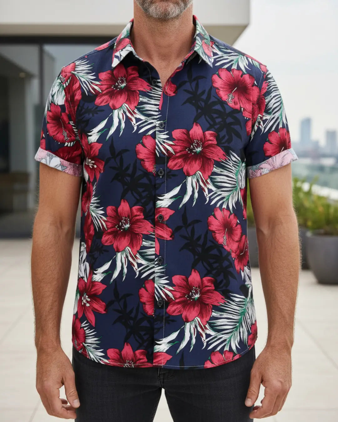 Rafello&Co | Overhemd met Bloemenpatroon Rafello&Co