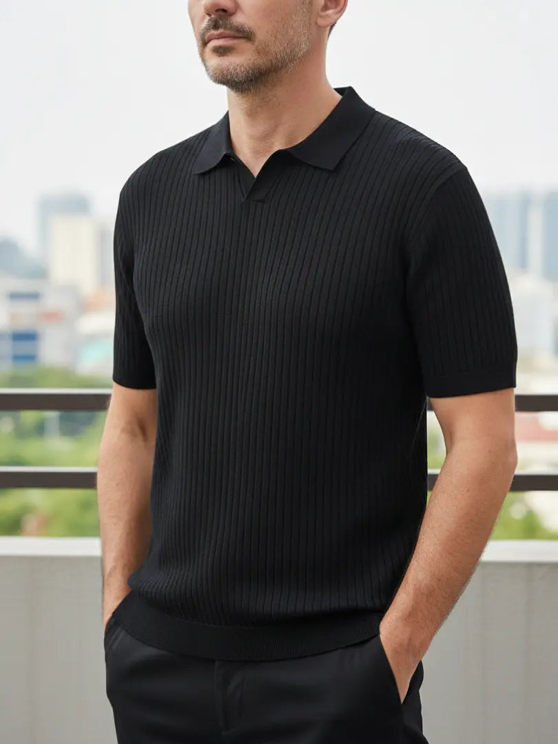 De Riviera – Geribde Gebreide Polo Rafello&Co