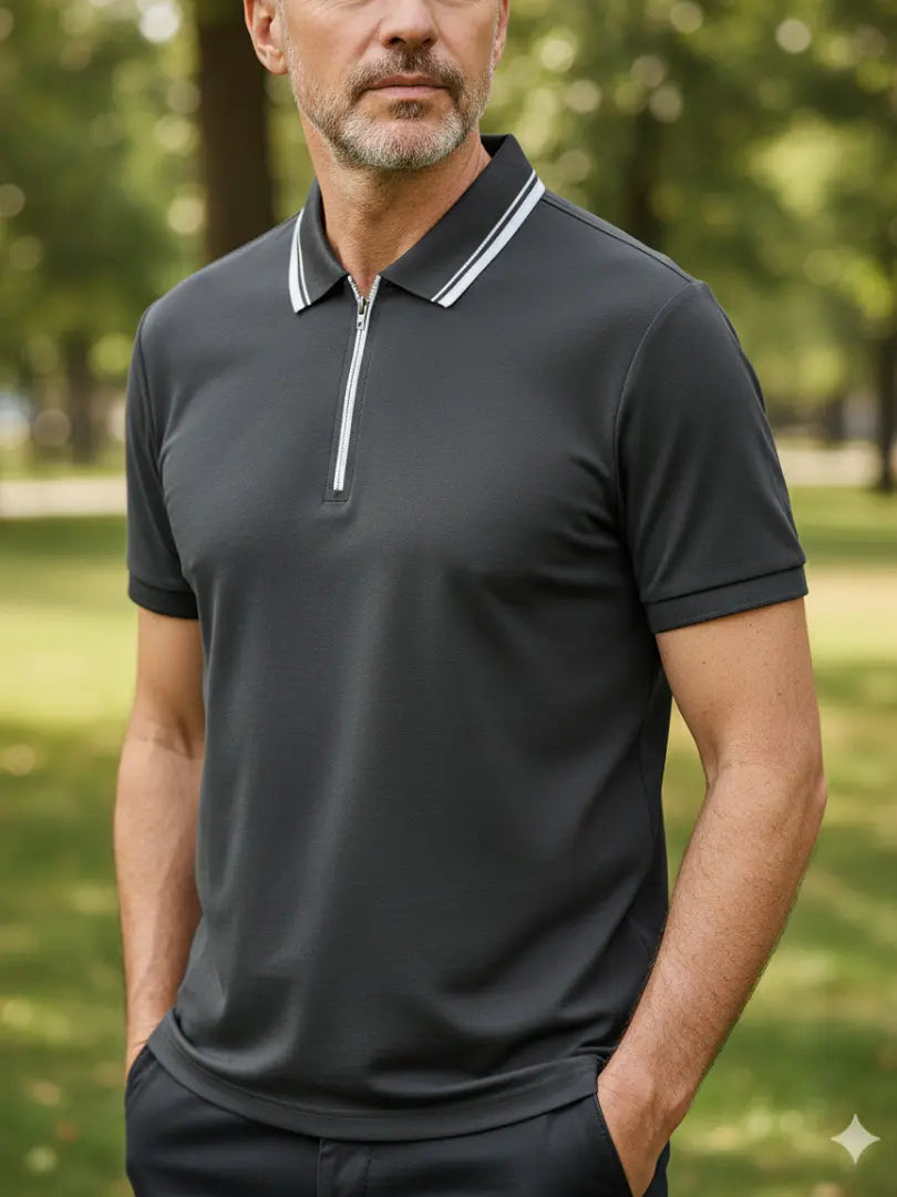 Ridgeway Zip-Up Polo Rafello&Co