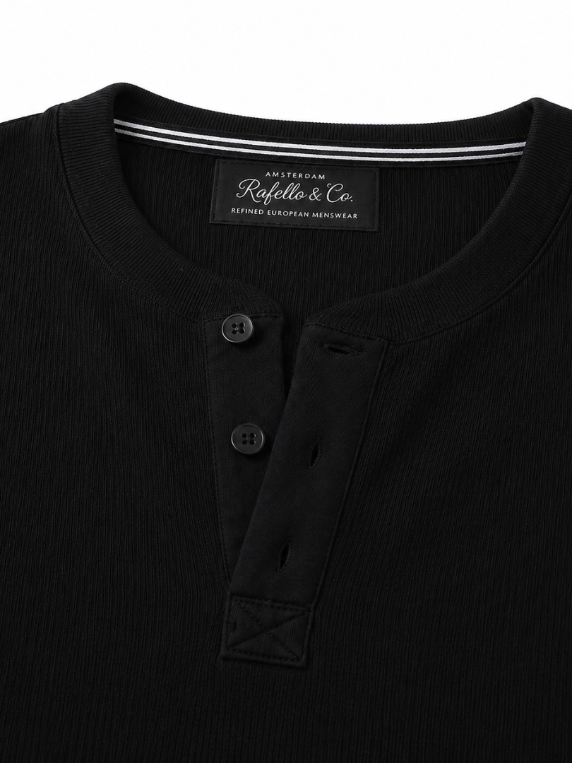 Classic Refined Ribbed Henley Shirt