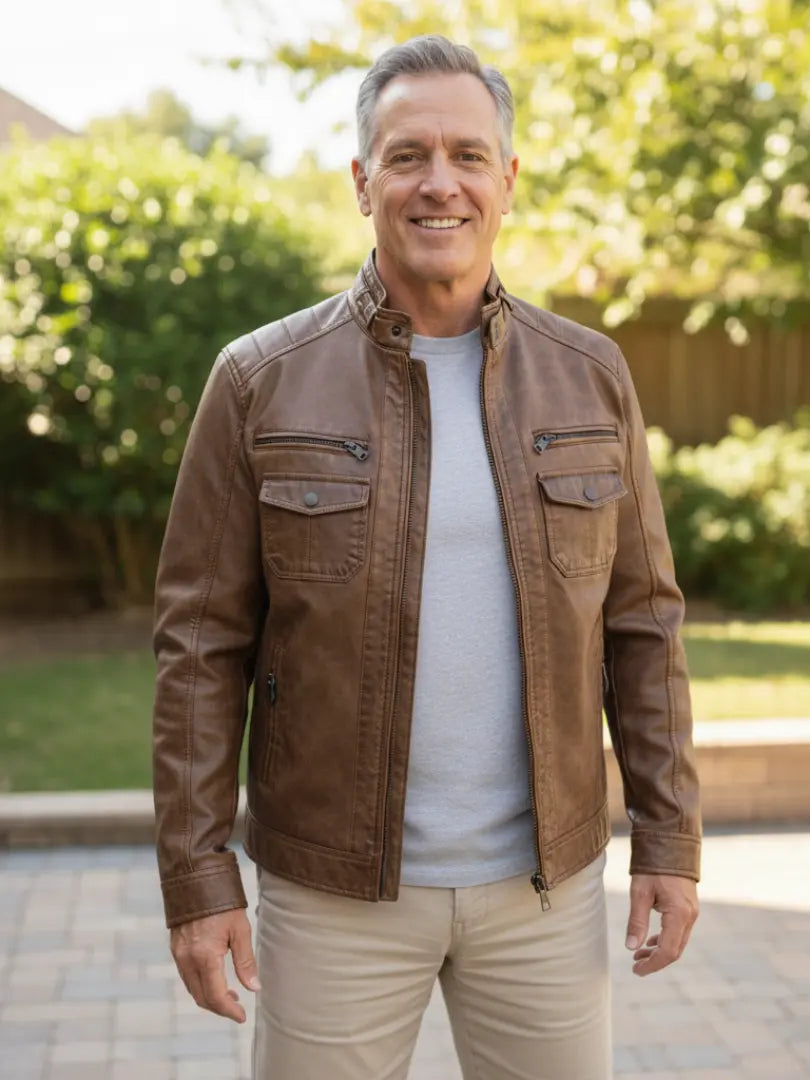 Rafello&Co | Retro Leren Jas Rafello&Co