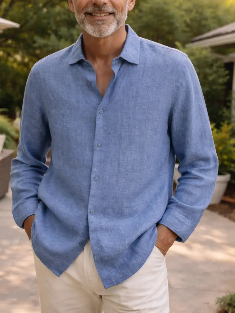 Stijlvol lichtgewicht linnen overhemd Rafello&Co