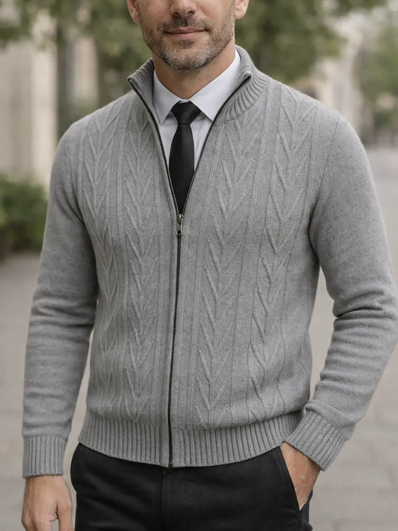 Rafello&Co | Gebreid Cashmere Wintervest met Rits Rafello&Co