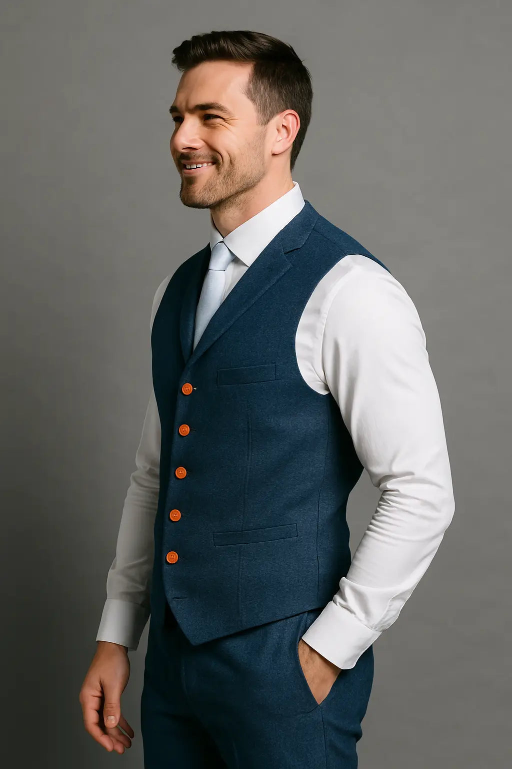 Rafello&Co | Logan Tailored Vest met Knopen en Klassieke Snit