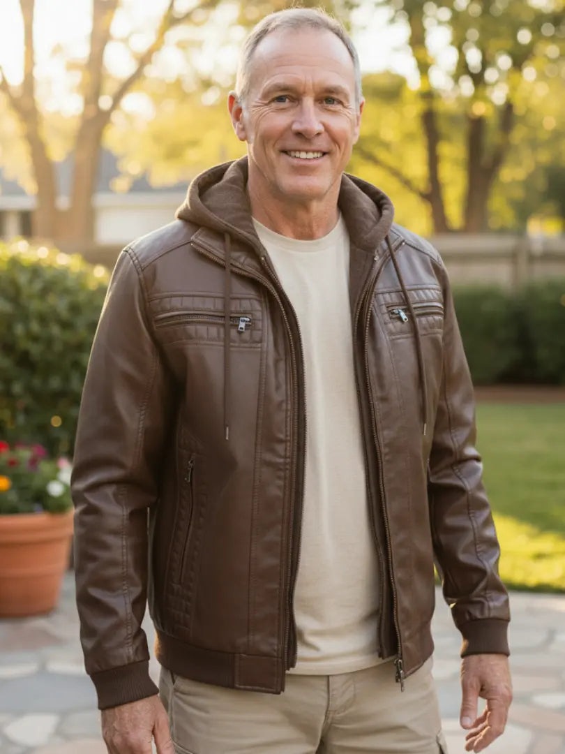 Rafello&Co | PU-Leren Jas met Capuchon Rafello&Co