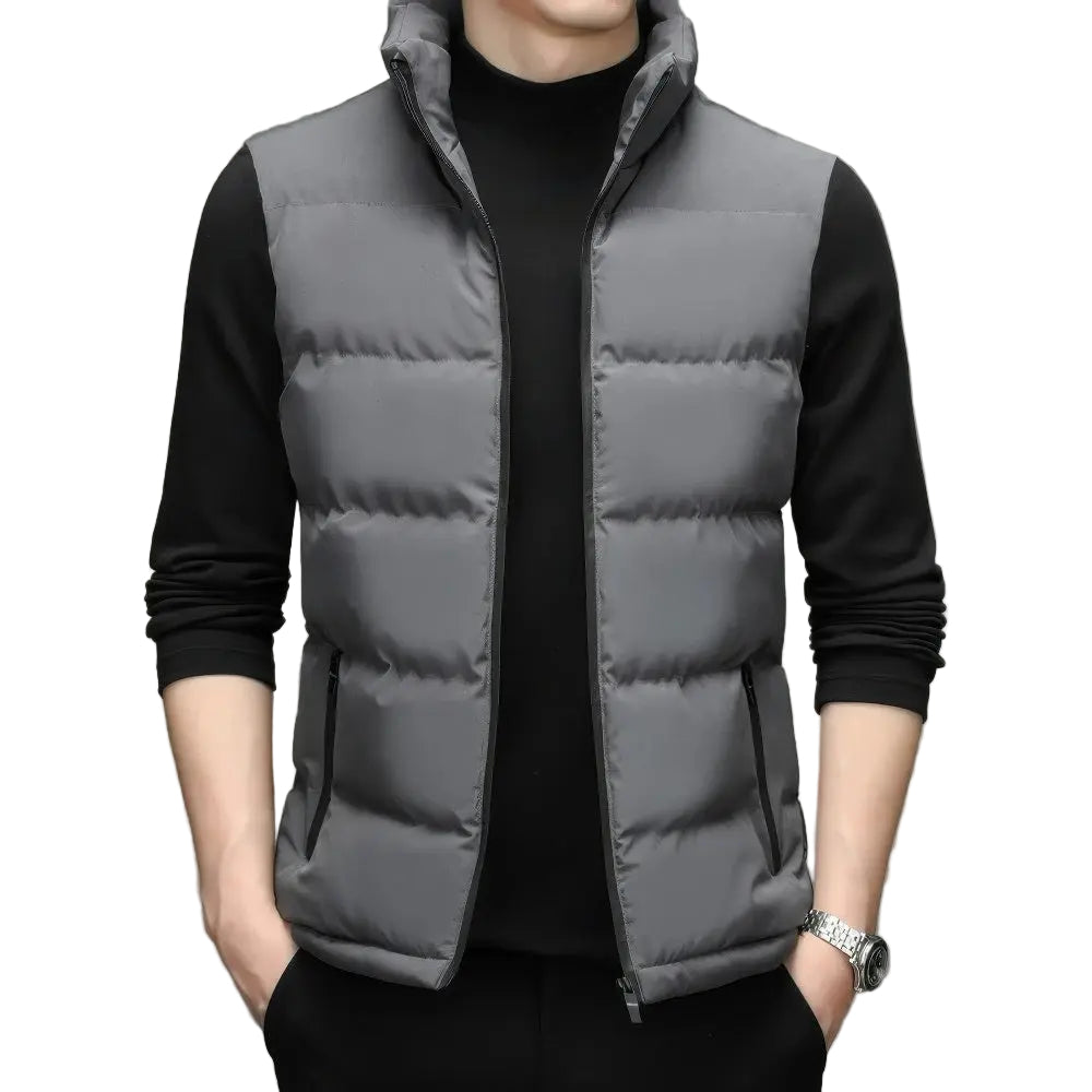 Rafello&Co | Sleeveless Vest with Stand-Up Collar