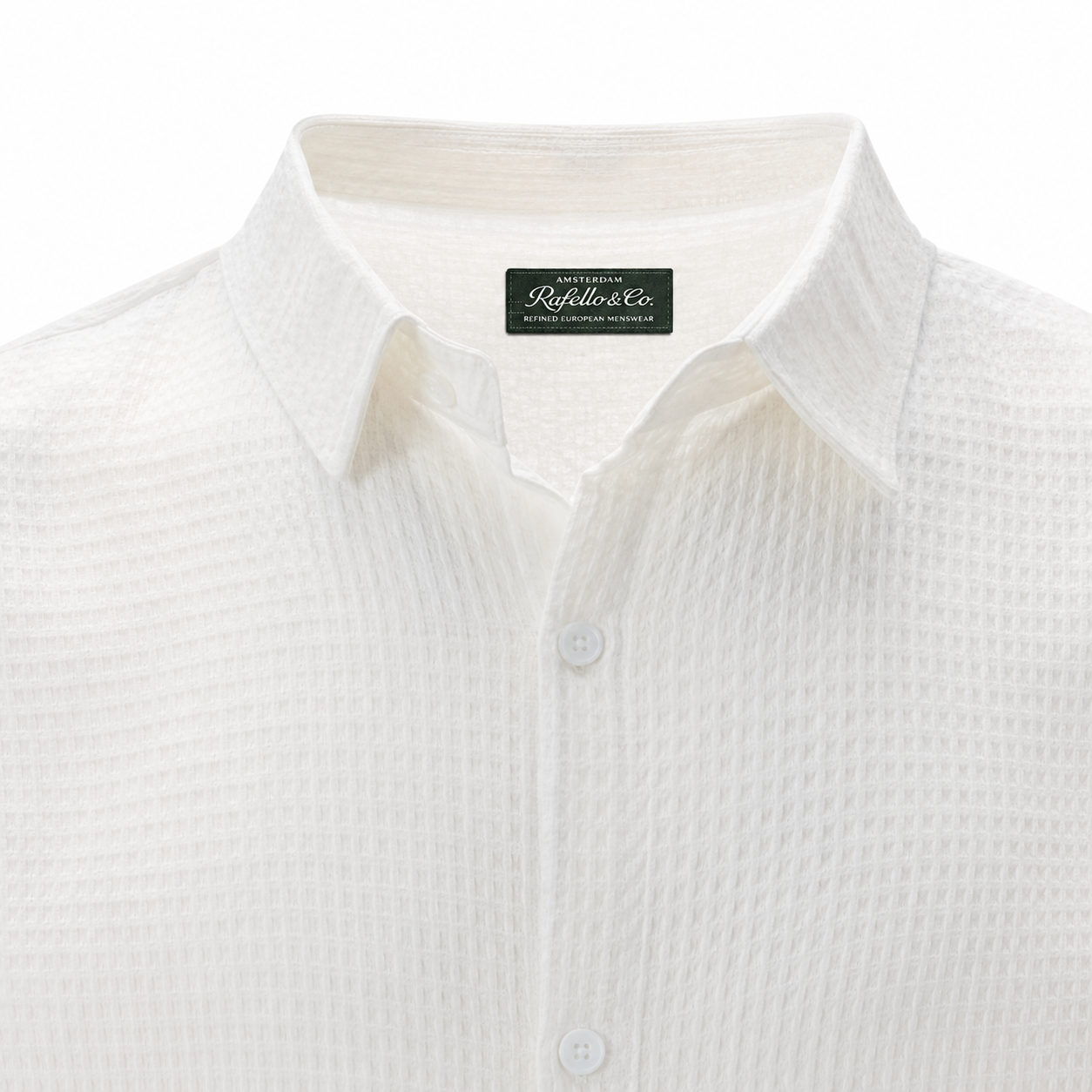 Men's Waffle Texture Button-up Shirt
