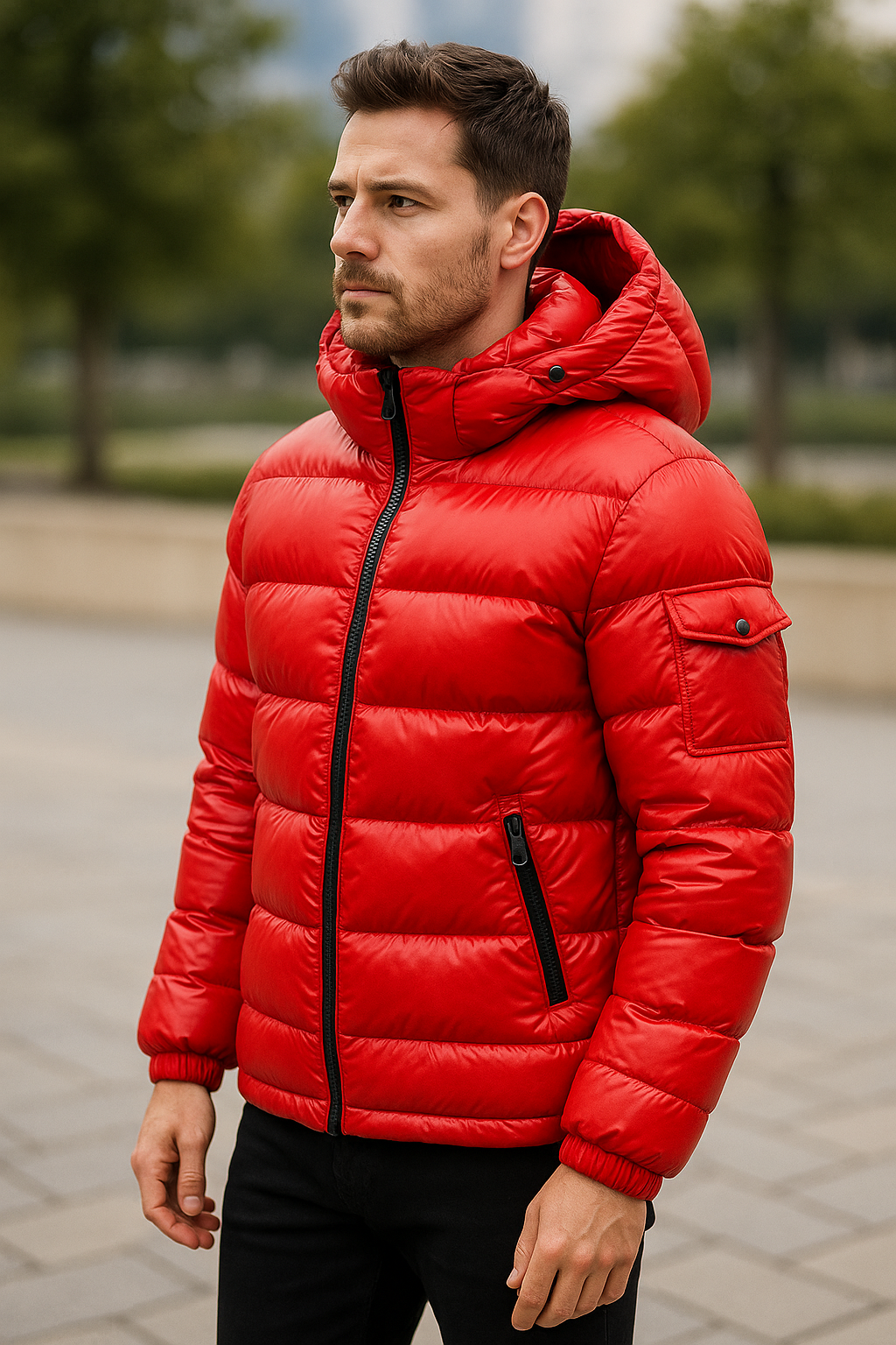 Rafello&Co | Lightweight Down Parka with a Glossy Finish
