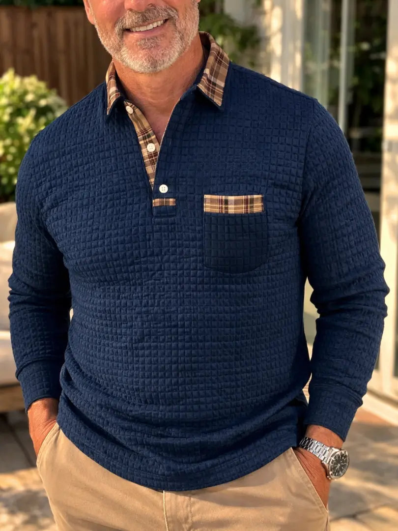 Rafello&Co | Getextureerd Longsleeve Shirt Rafello&Co