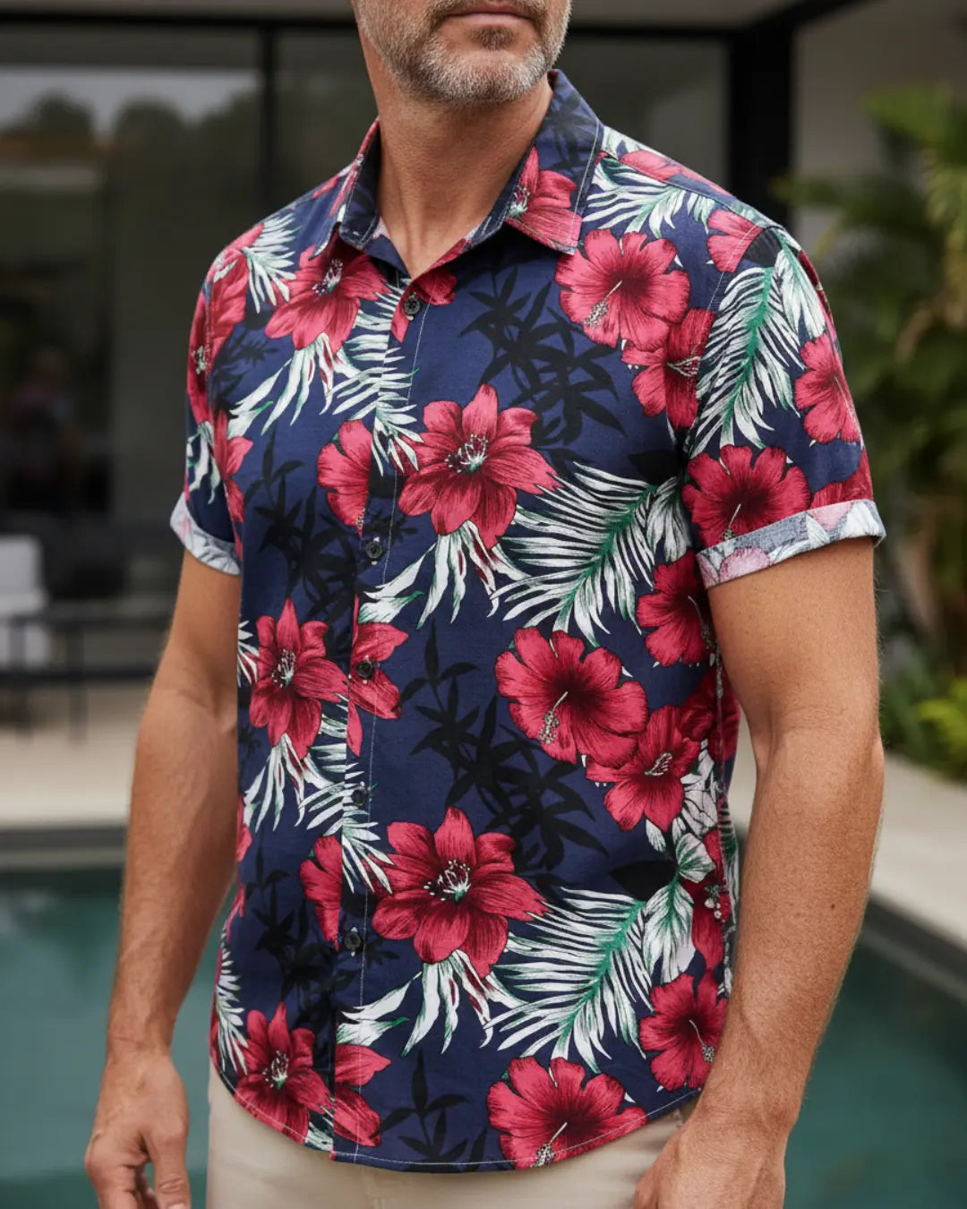 Rafello&Co | Overhemd met Bloemenpatroon Rafello&Co