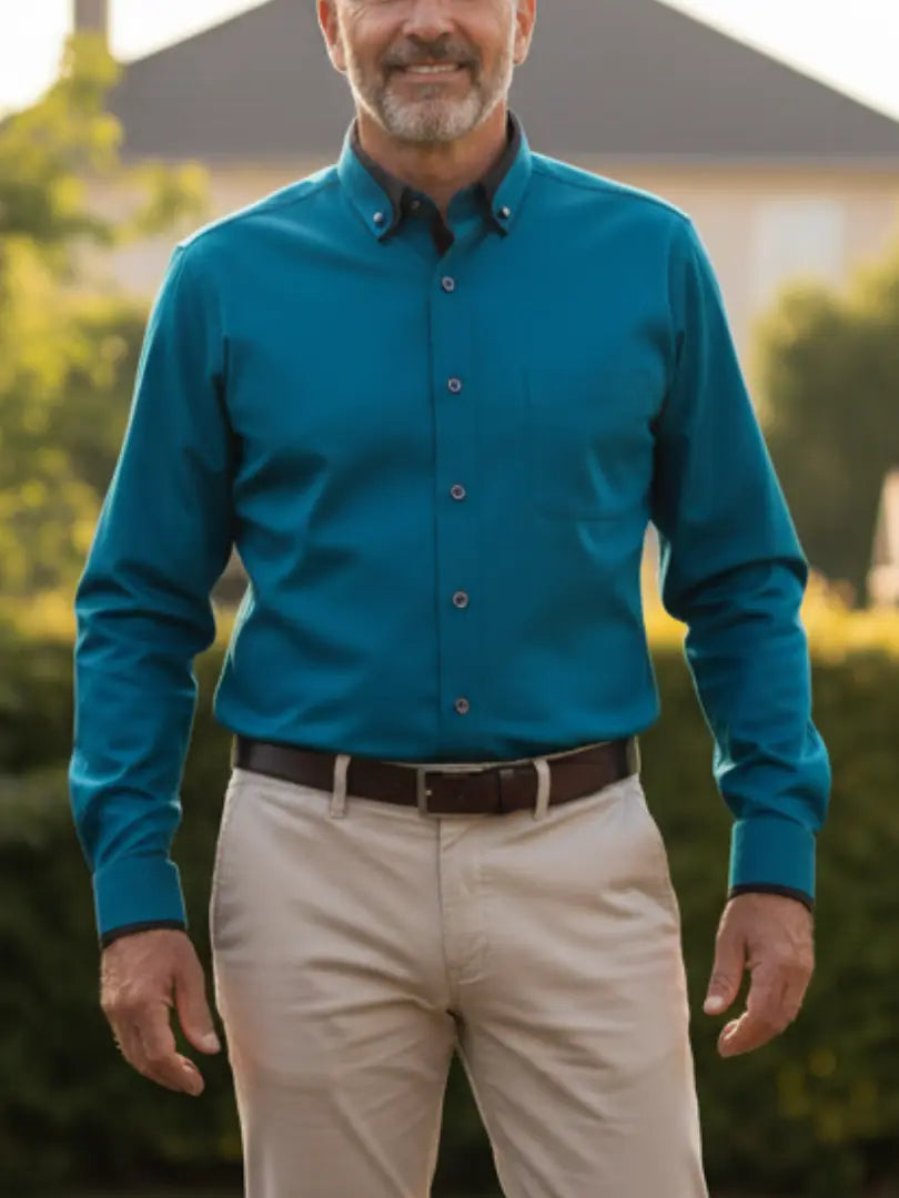 Rafello&Co | Klassiek Katoenen Shirt met Lange Mouwen Rafello&Co