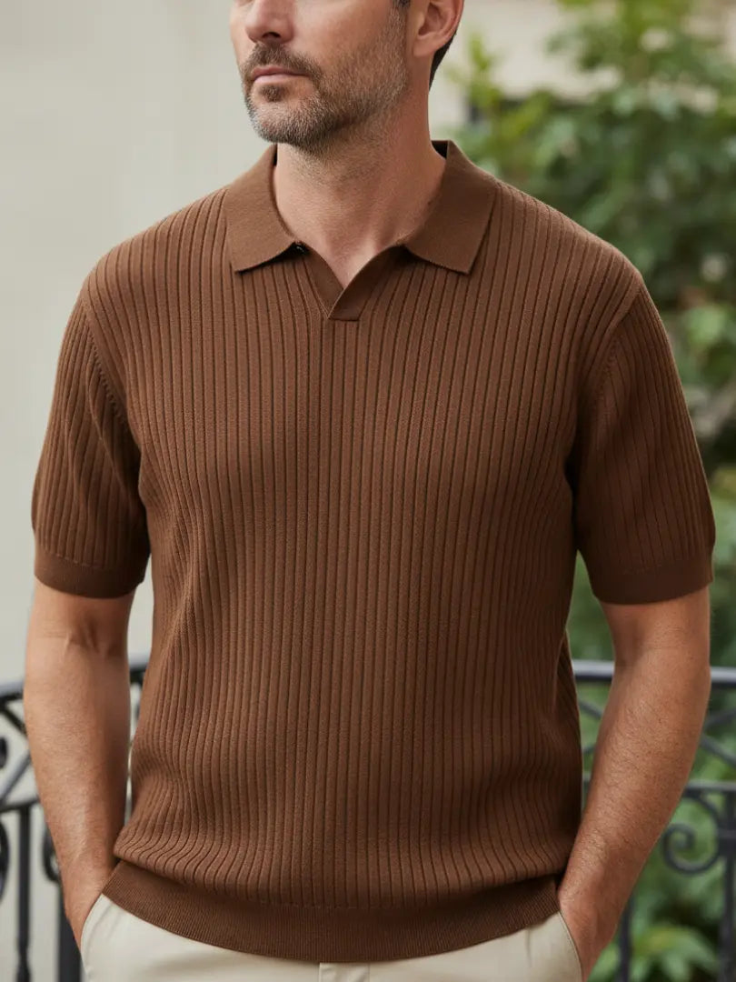 De Riviera – Geribde Gebreide Polo Rafello&Co