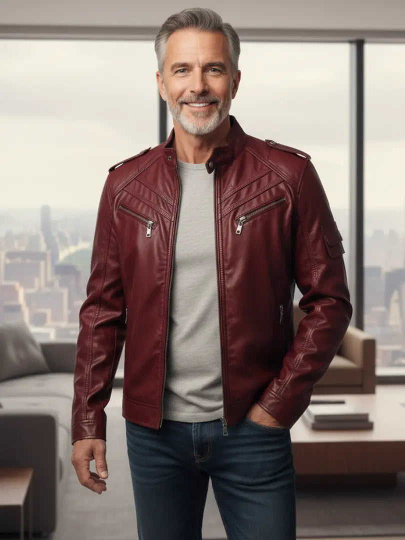 Rafello&Co | Leren Jas met Fleece Voering Rafello&Co