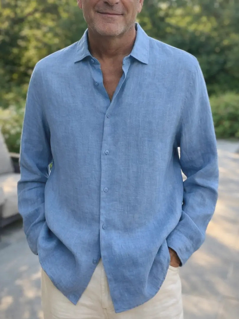 Stijlvol lichtgewicht linnen overhemd Rafello&Co