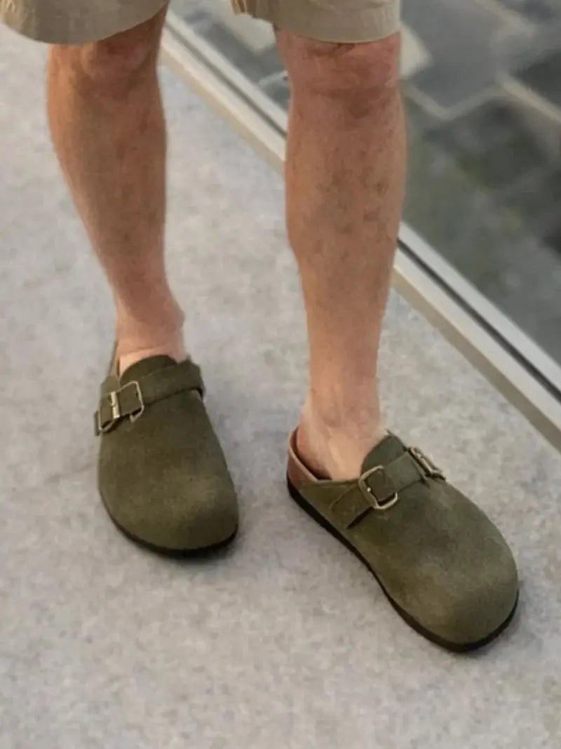 Vintage Suede houten klompen Rafello&Co