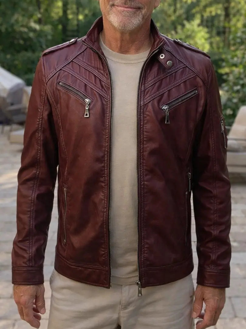 Rafello&Co | Leren Jas met Fleece Voering Rafello&Co