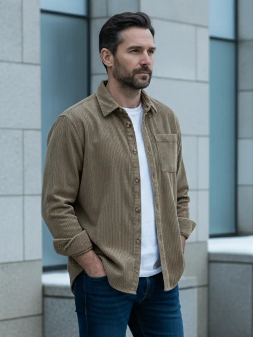 Rafello&Co | Elegante Corduroy Overhemd Rafello&Co