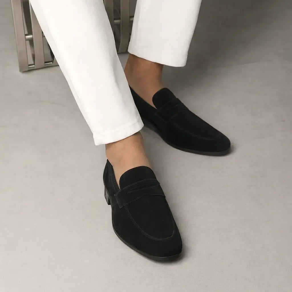 Vintage Suede Penny Loafers Rafello&Co