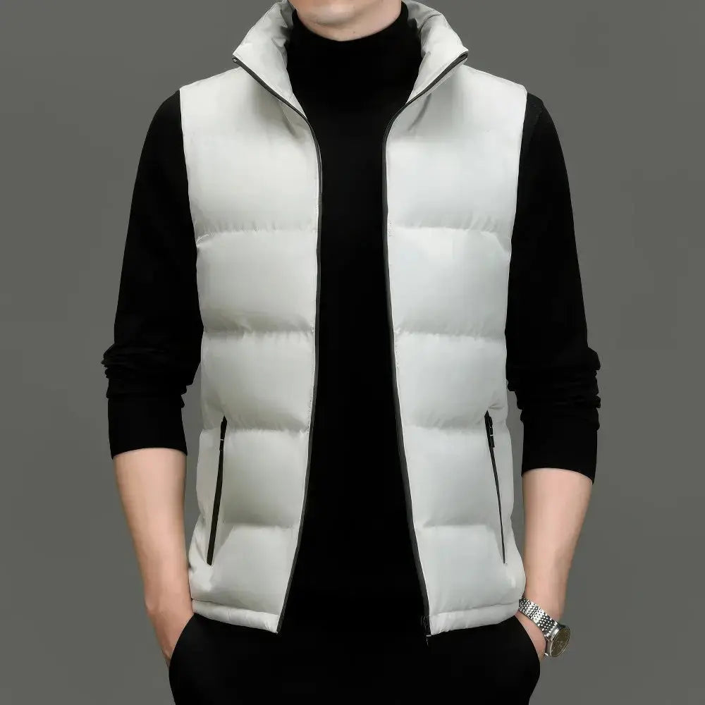 Rafello&Co | Mouwloos Vest met Opstaande Kraag Rafello&Co