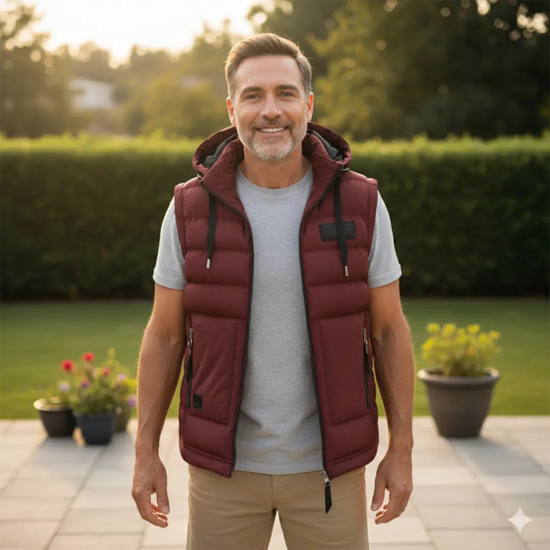 Rafello&Co | Deluxe Mouwloos Herenjack met Verwijderbare Capuchon Rafello&Co