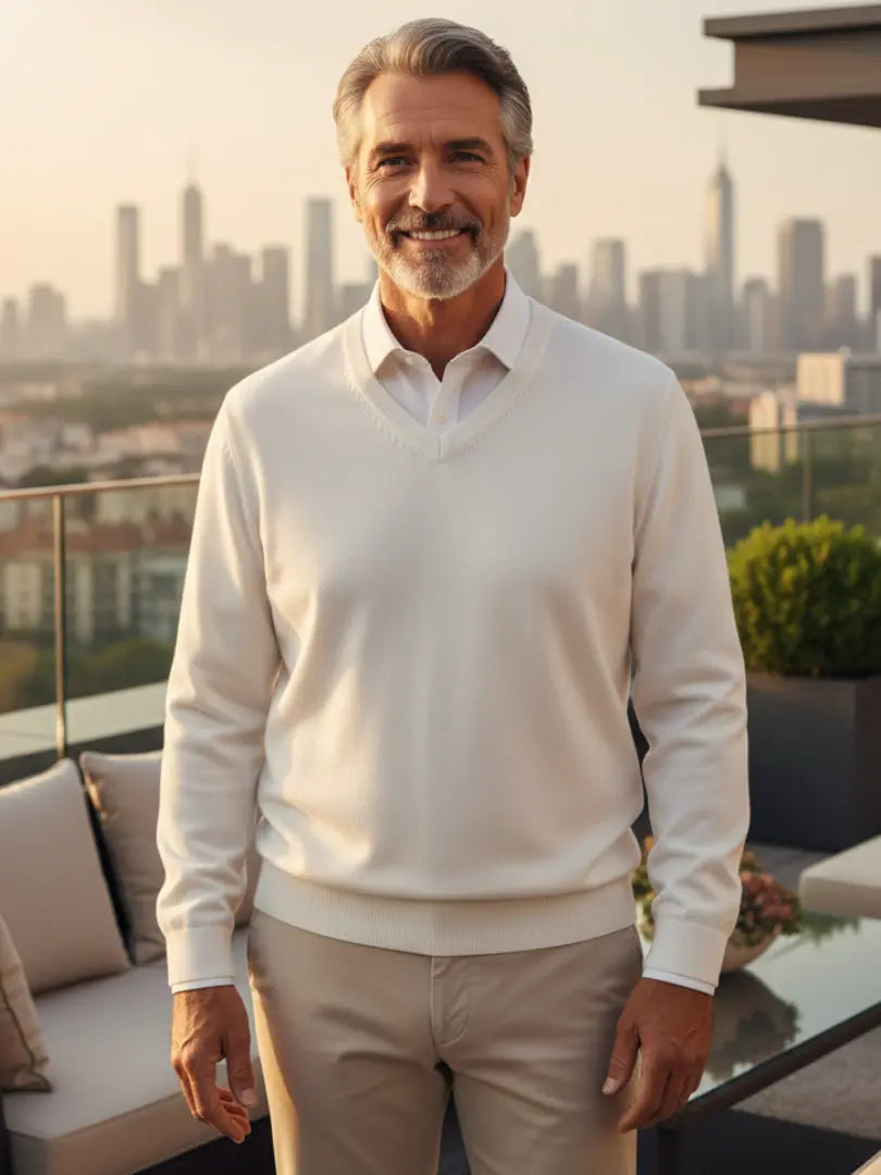 Rafello&Co | Klassieke Trui met V-Hals Rafello&Co