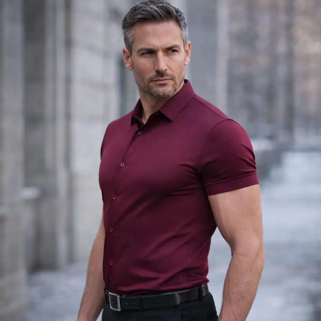 Rafello&Co | Korte Mouwen Shirt met 4-Way Stretch Rafello&Co