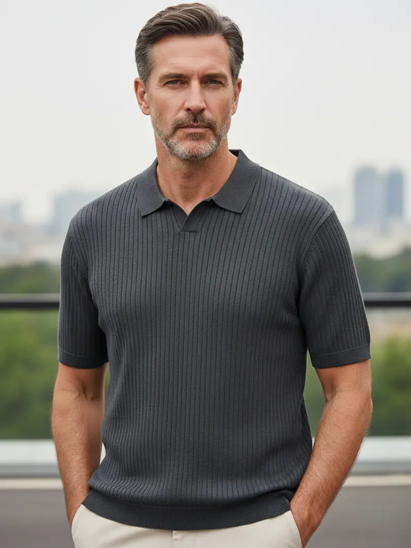 De Riviera – Geribde Gebreide Polo Rafello&Co