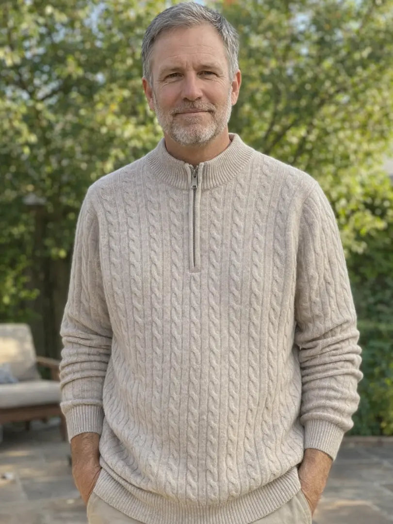 De Veneto – Kasjmieren Half-Zip Cardigan Rafello&Co