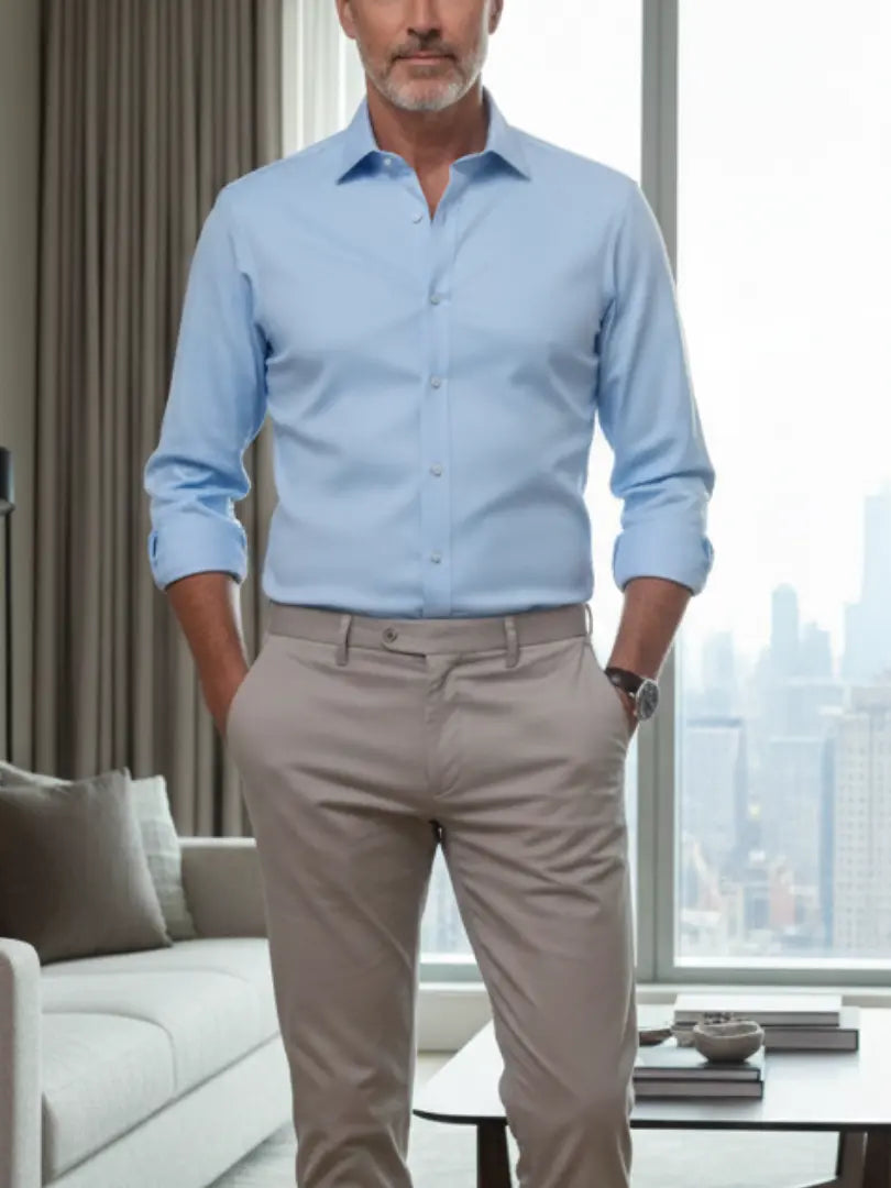Rafello&Co | Kreukvrije Stretch Overhemd Rafello&Co