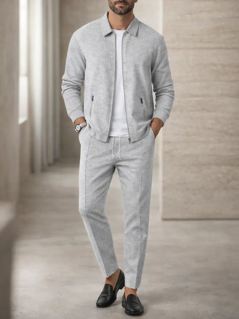 Men's tracksuit with zip and texture - Rafello&Co