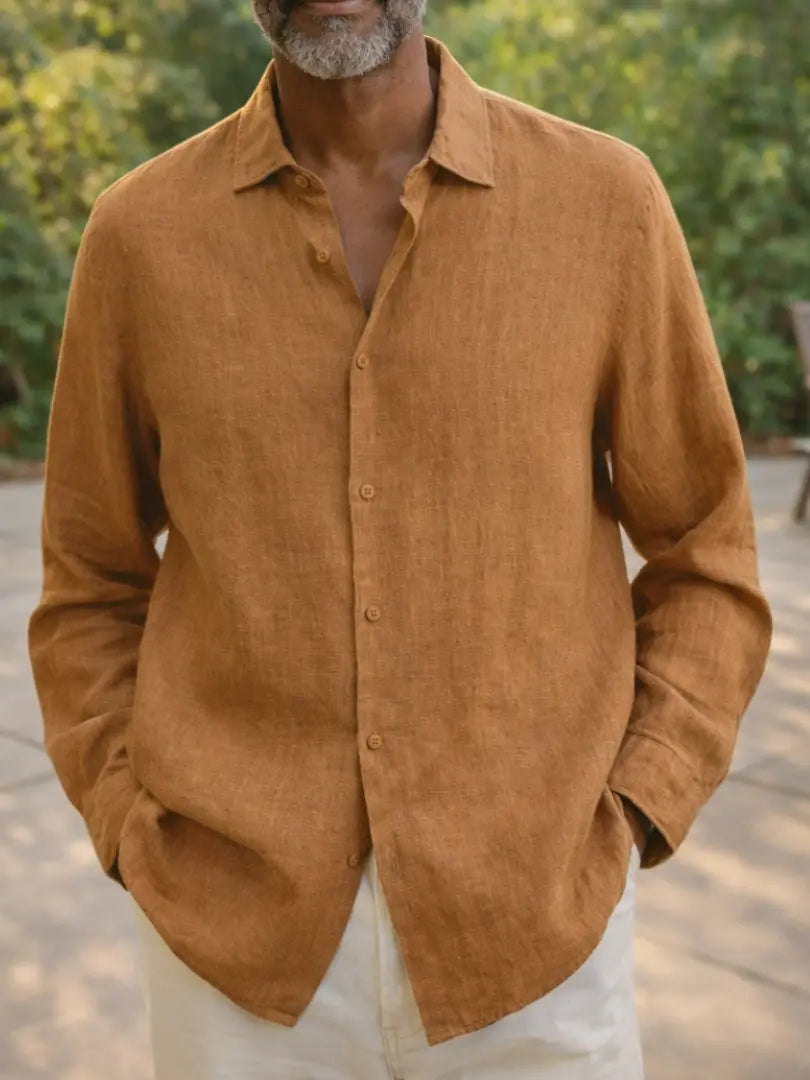 Stijlvol lichtgewicht linnen overhemd Rafello&Co