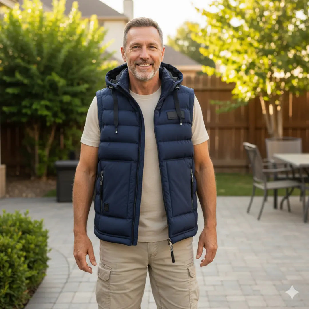 Rafello&Co | Deluxe Mouwloos Herenjack met Verwijderbare Capuchon Rafello&Co