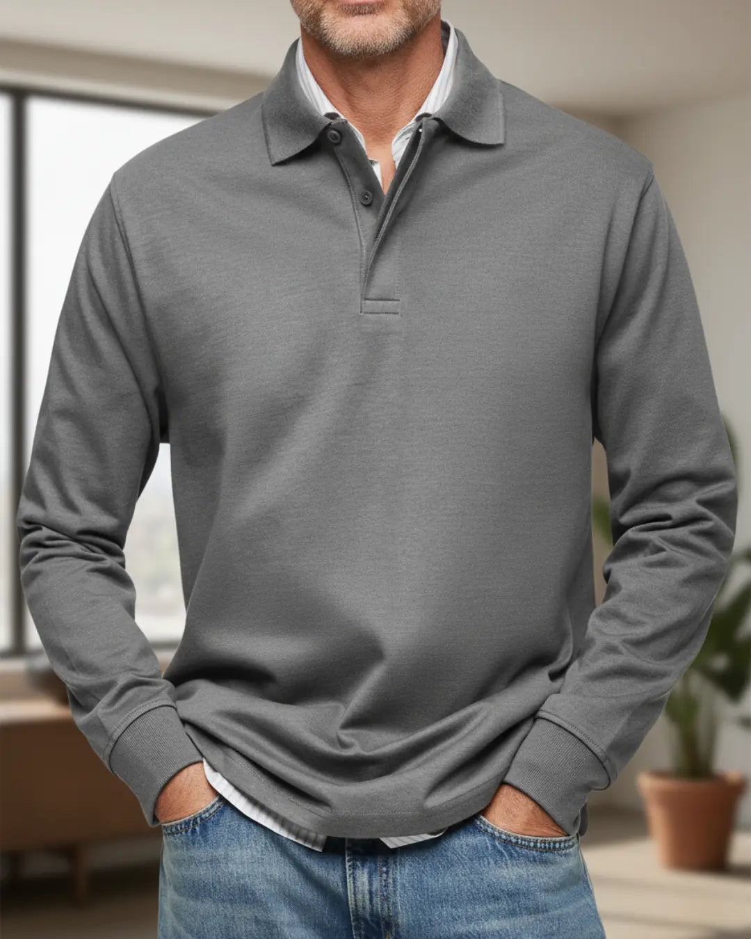 Rafello&Co | Klassiek Poloshirt met Lange Mouwen Rafello&Co