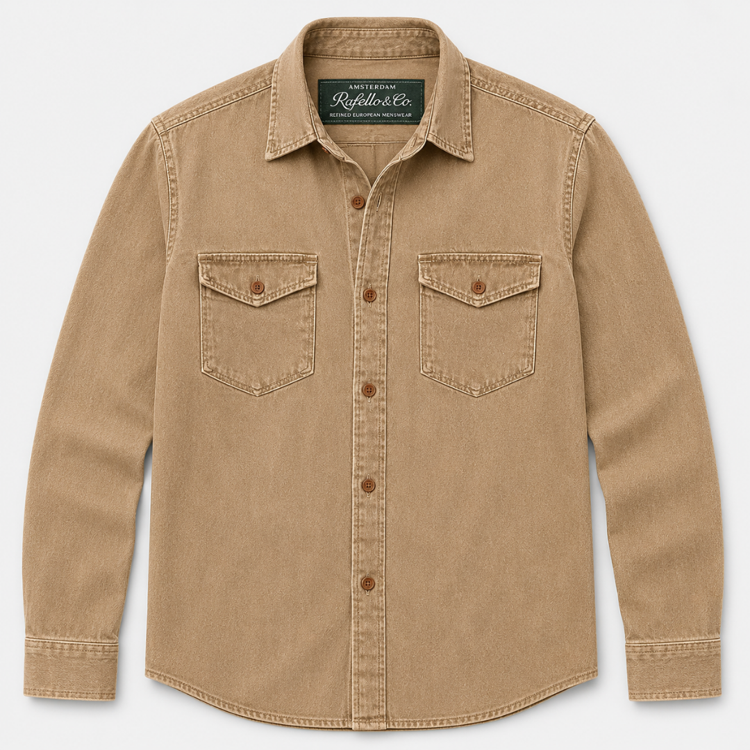 Vintage Washed Cotton Button-Up Shirt